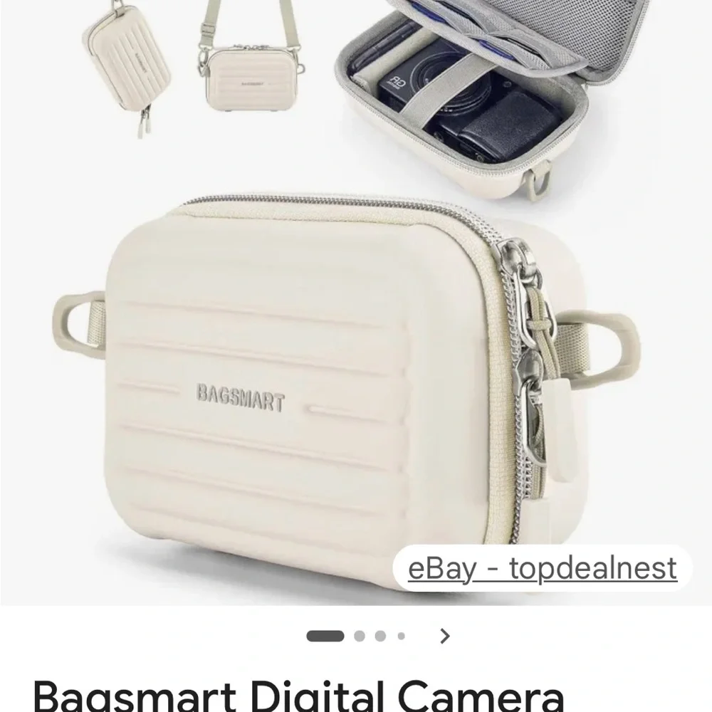 BAGSMART Cream Compact Digital Camera Case